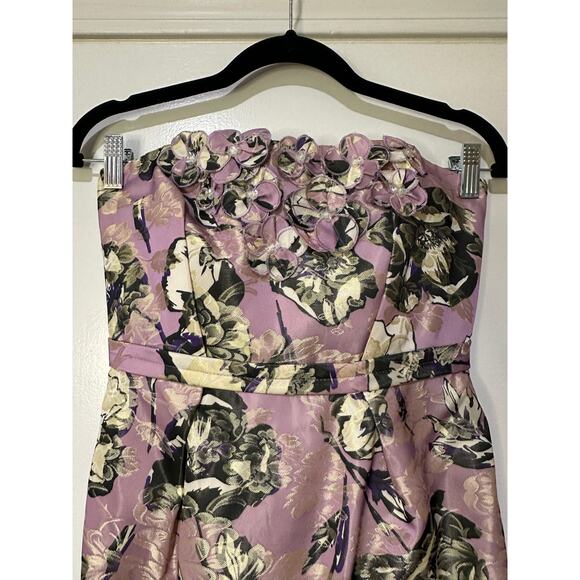 Vera Wang Lavender Label Strapless Floral Party Cocktail Dress Size 2 NWT - Picture 4 of 13